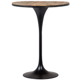 Carper Black Metal and Natural Wood Sealed Finish Bar Table